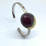 BRAÇALET OR I PLATA RUBÍ ZOISITA I DIAMANT NEGRE