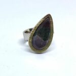 ANELL OR I PLATA JASPI TRICOLOR