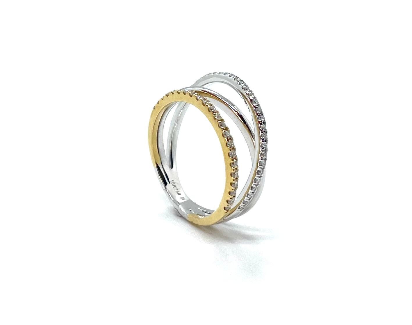Anell or blanc-rosa diamants - Imatge 2