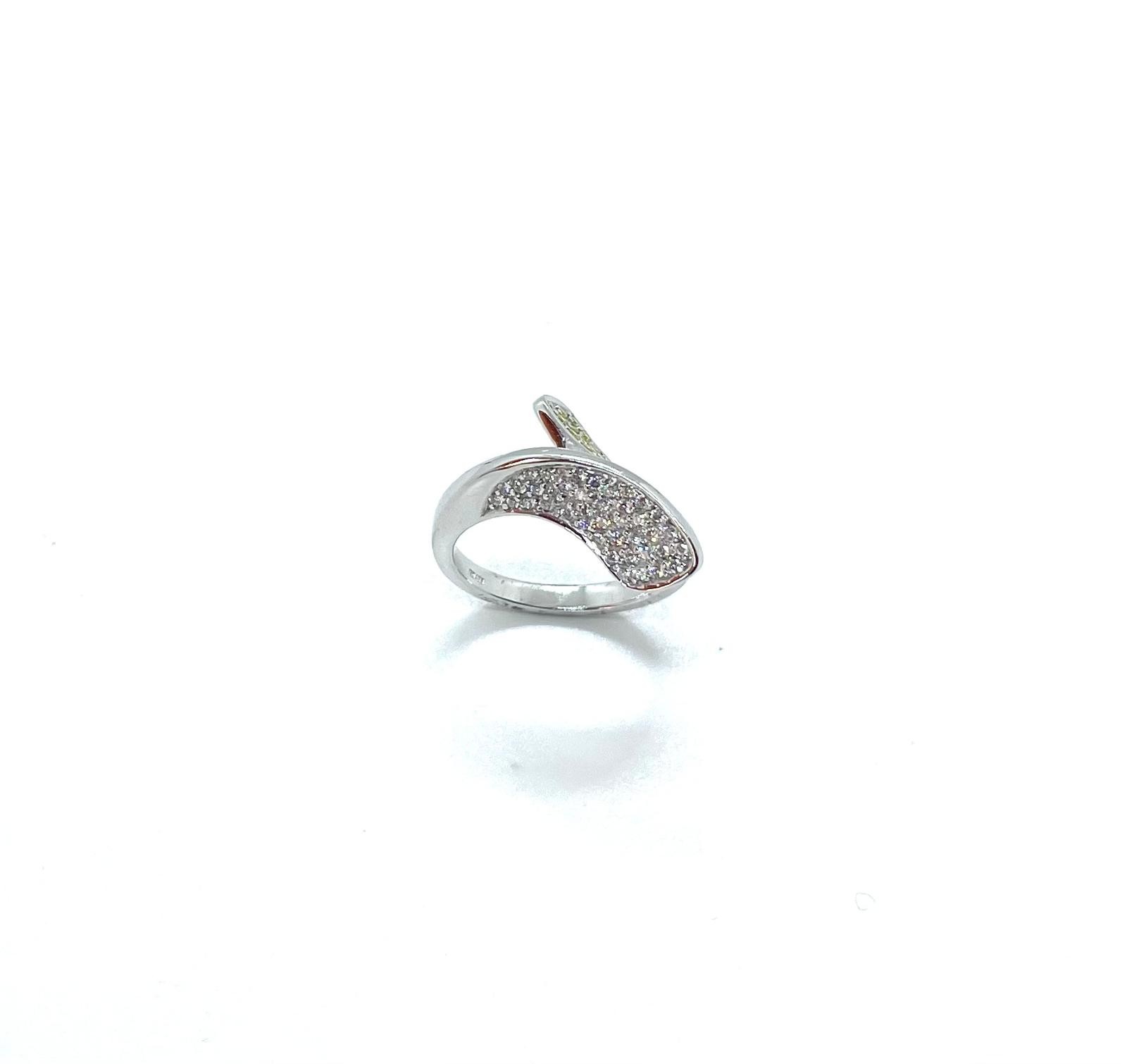 Anell or blanc diamants grocs-blancs - Imatge 2