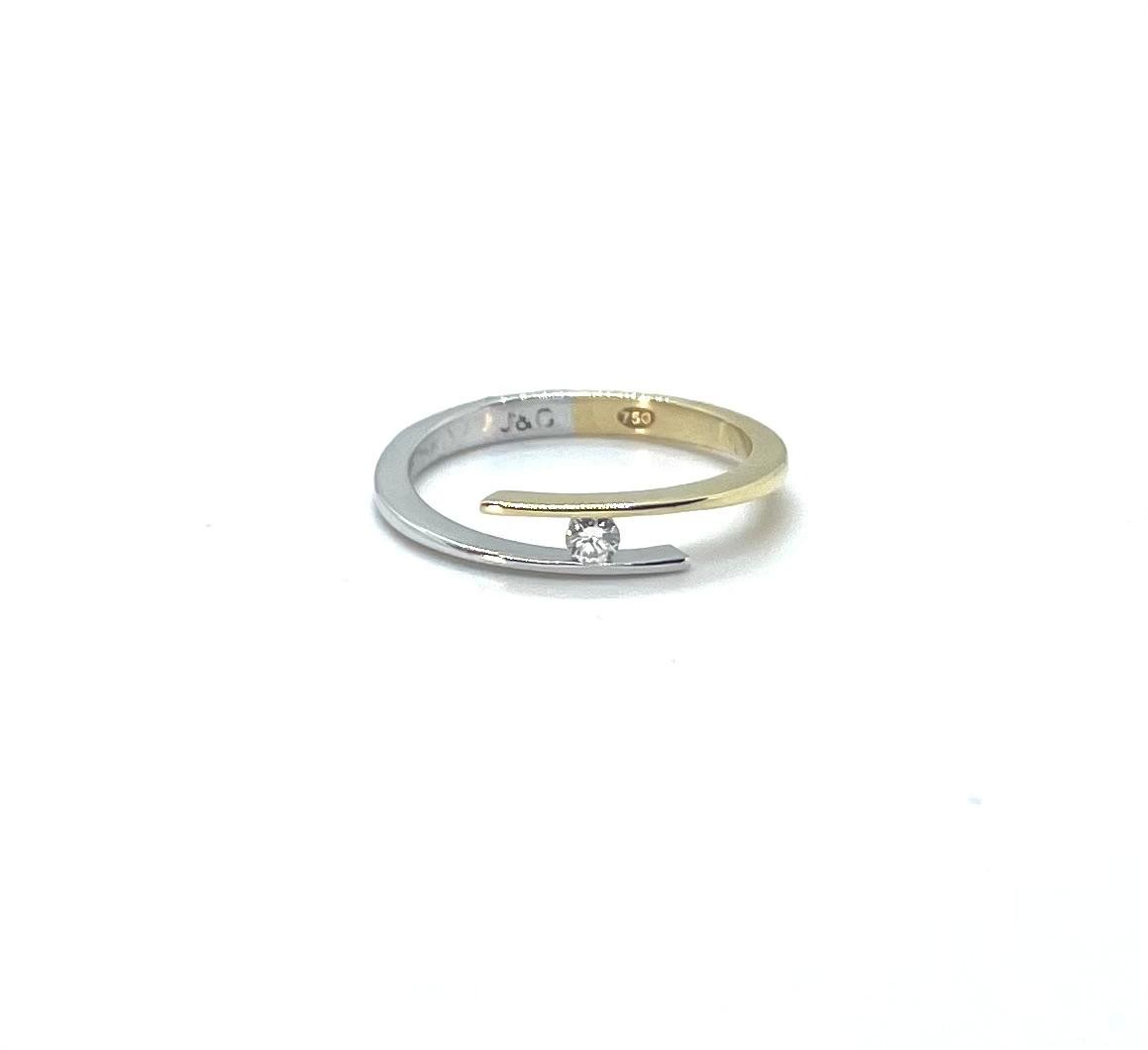 Anell or groc -blanc diamant - Imatge 3