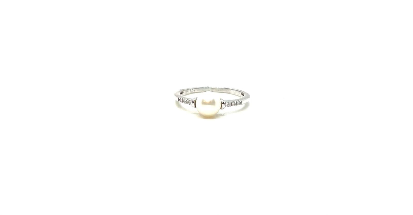 Anell or blanc perla diamants0,04ct