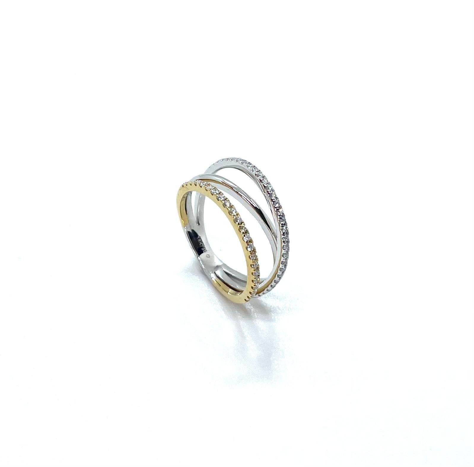 Anell or blanc-rosa diamants - Imatge 3