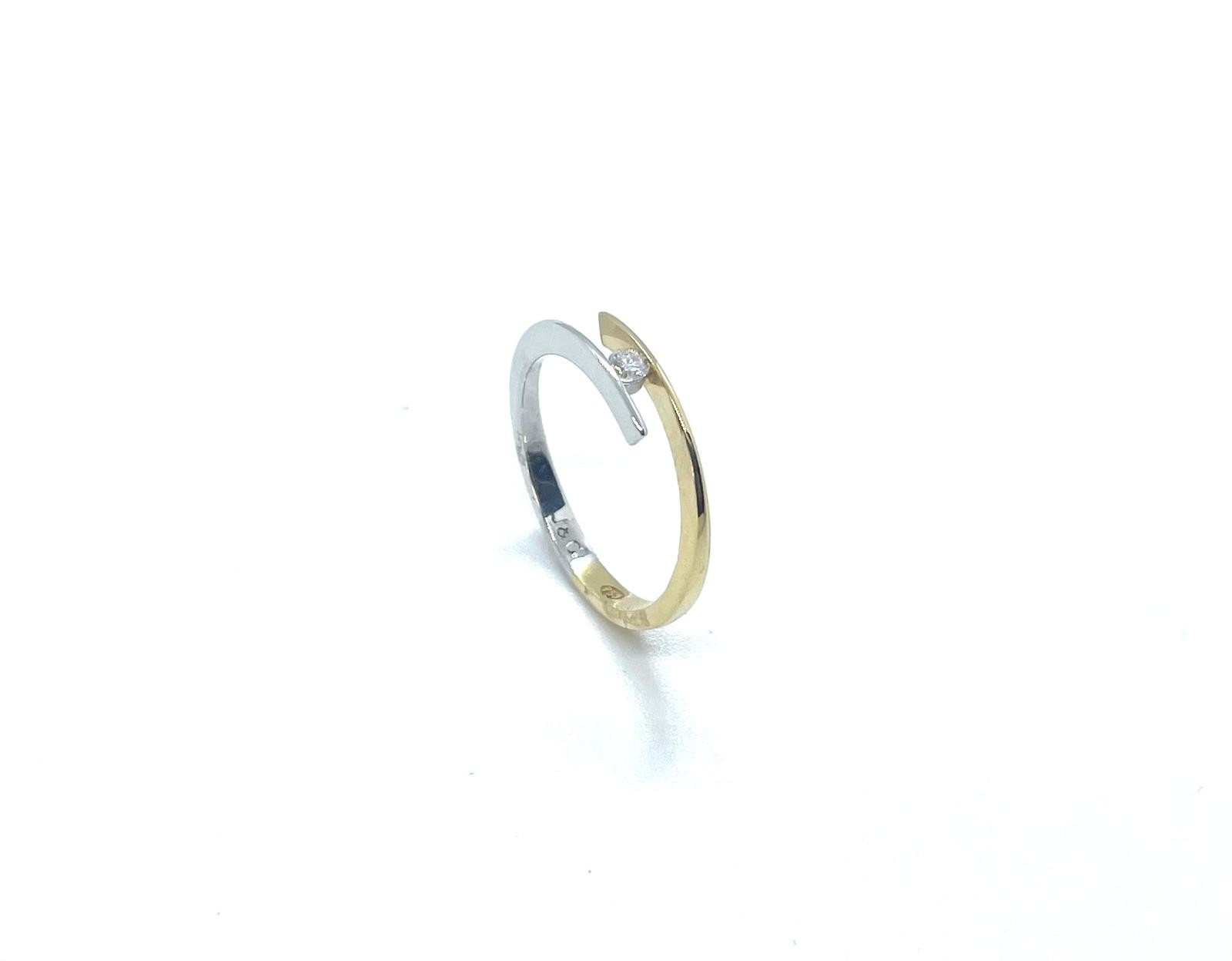 Anell or groc -blanc diamant
