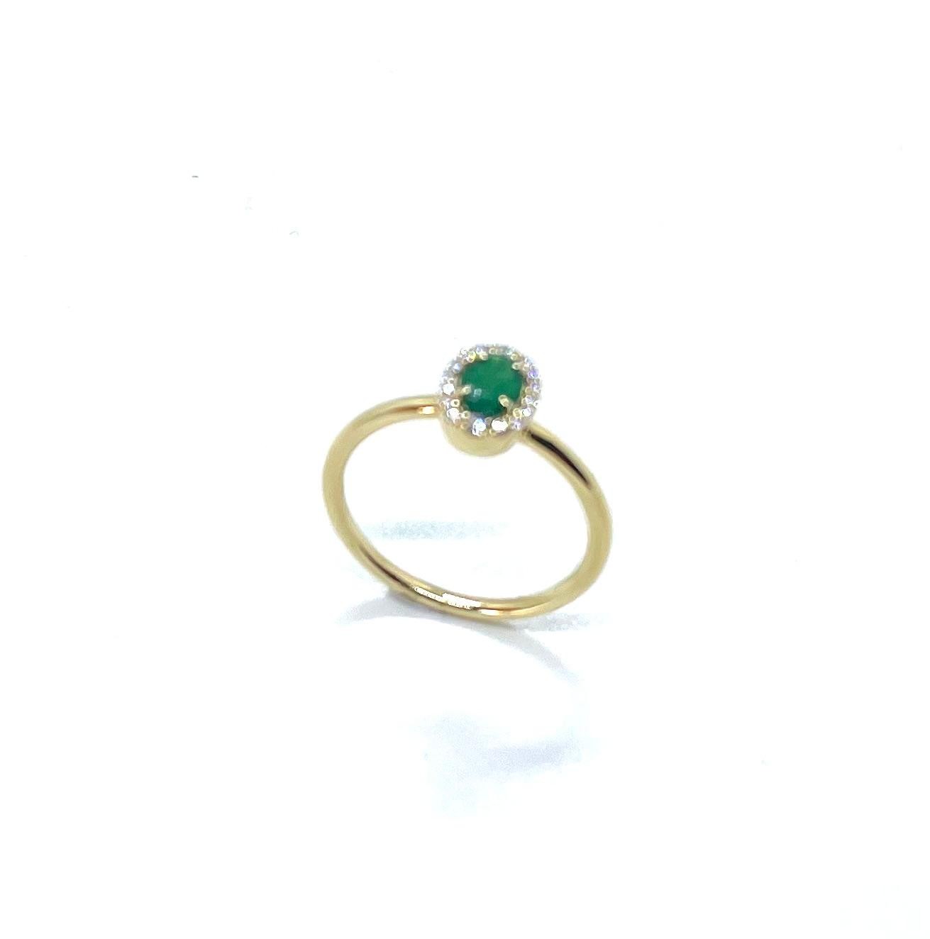 Anell or groc maragda diamants - Imatge 3