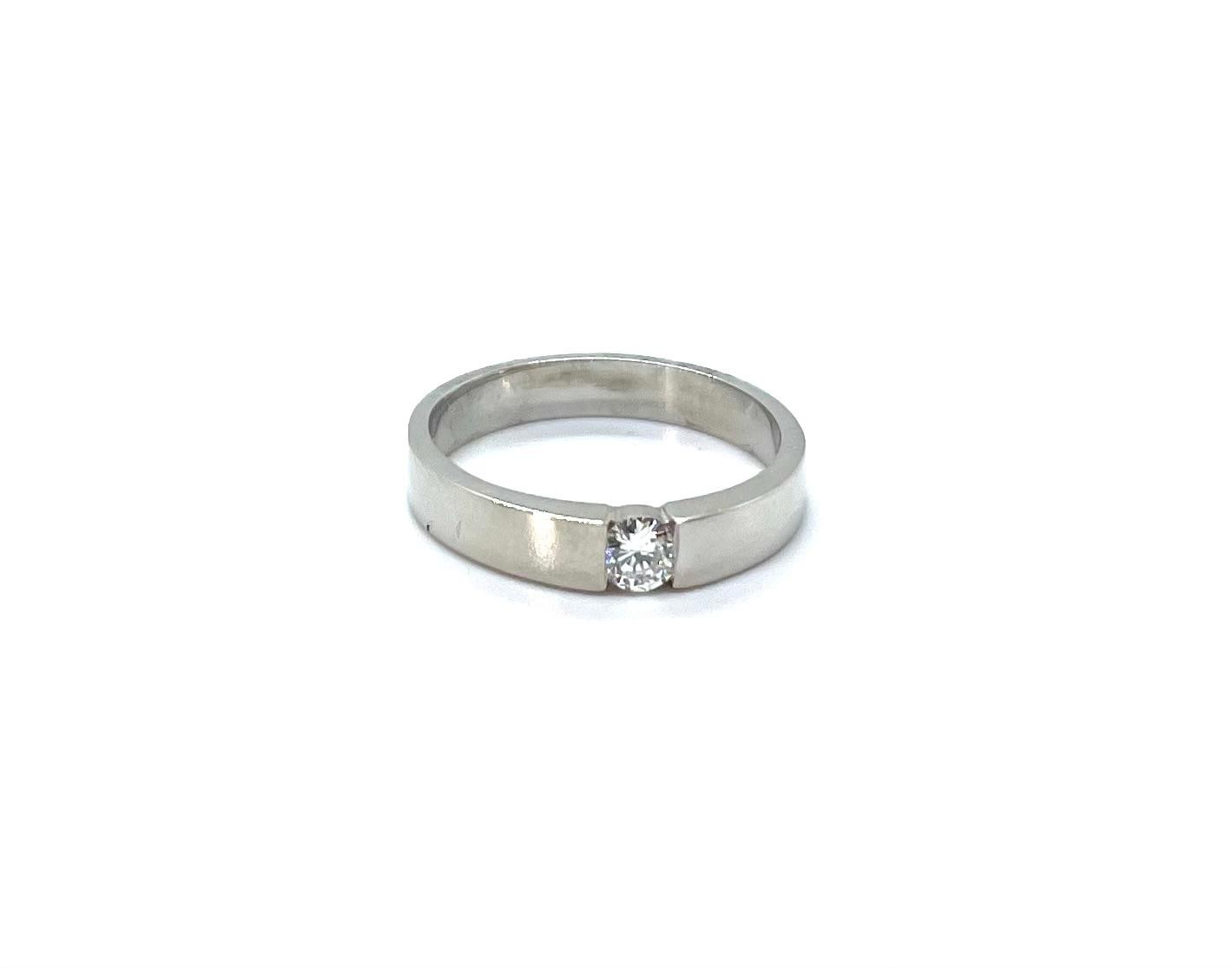Anell or blanc diamant