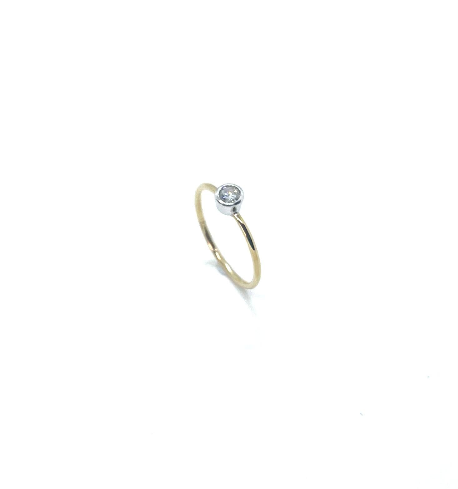 Anell or groc-blanc diamant - Imatge 2