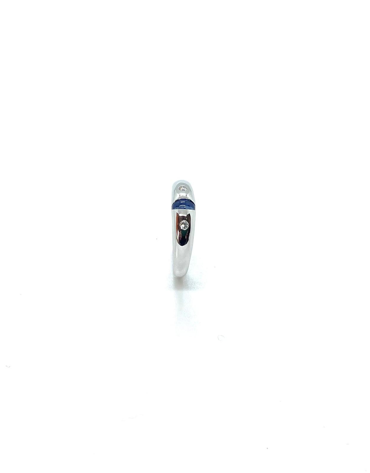 Anell or blanc sàfir blau diamants - Imatge 2