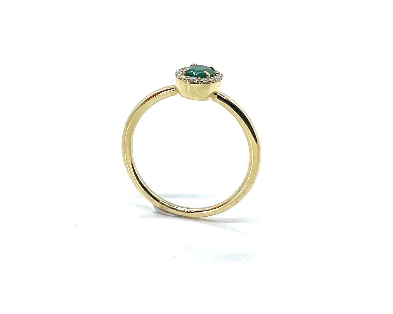 Anell or groc maragda diamants - Imatge 2