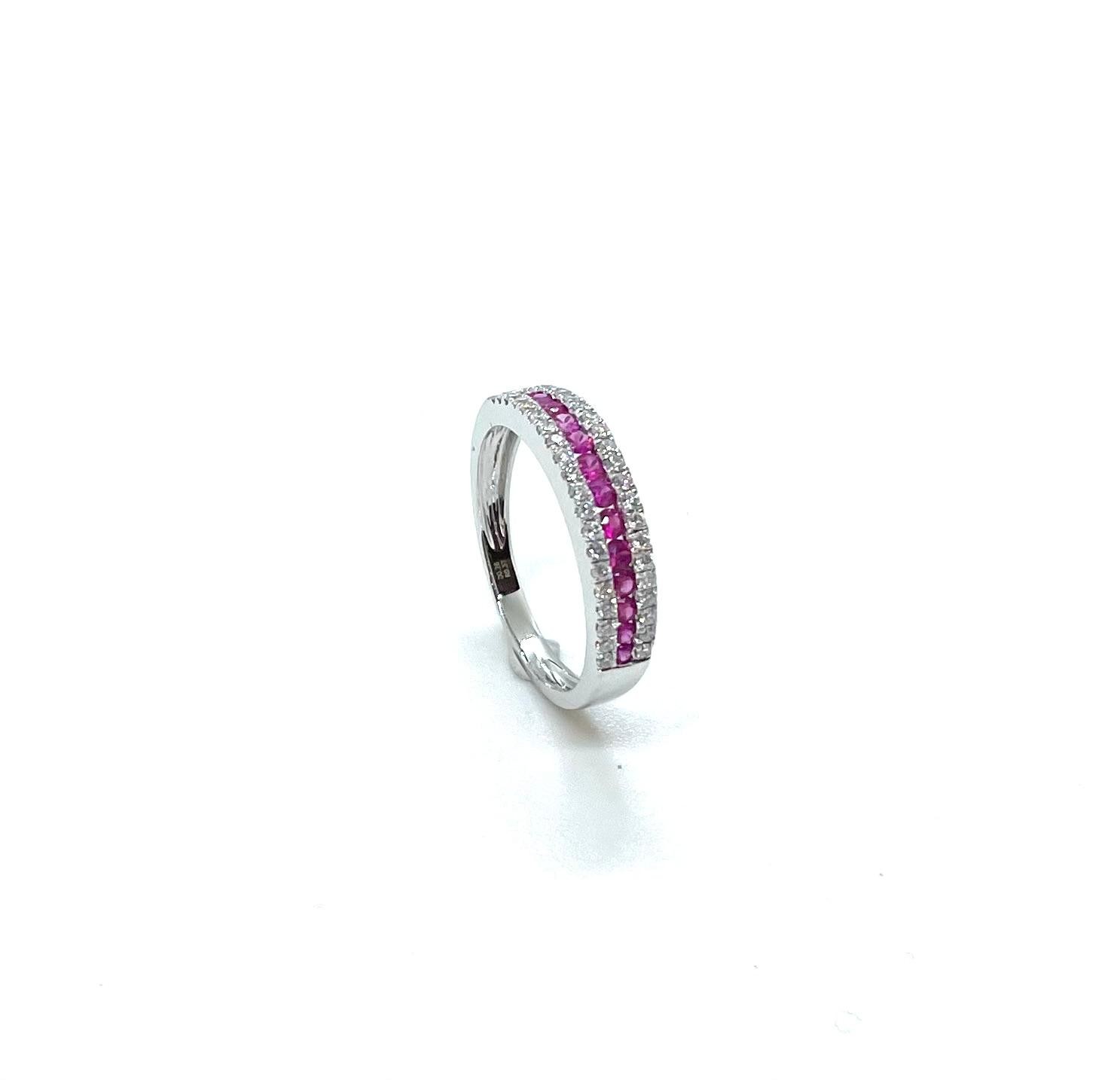 Anell or blanc diamants robís - Imatge 3