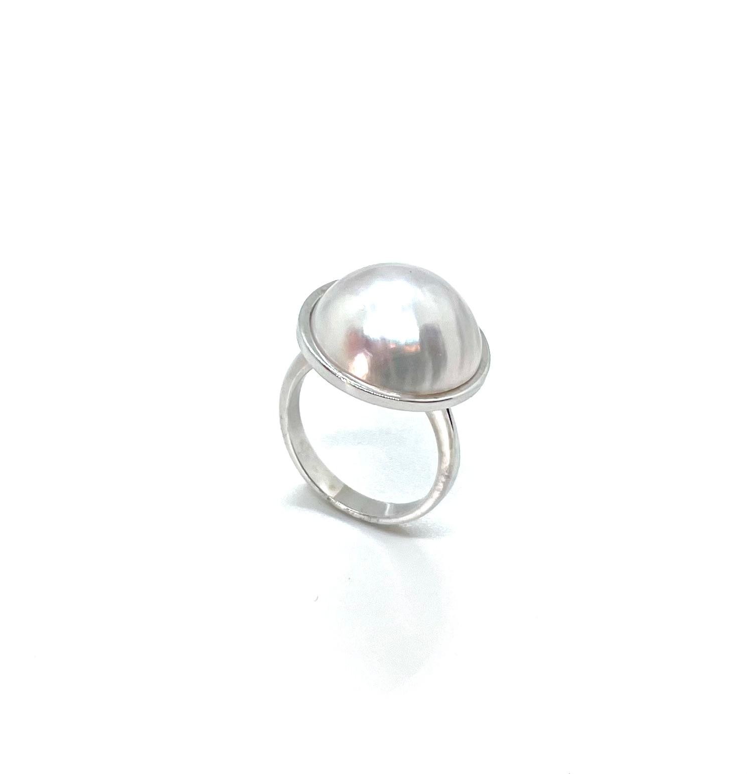 Anell or blanc perla mabe - Imatge 3
