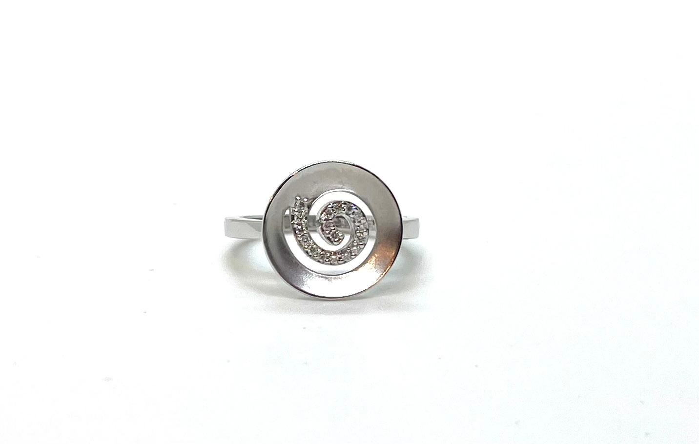 Anell or blanc 18kt diamants 0,09ct - Imatge 2