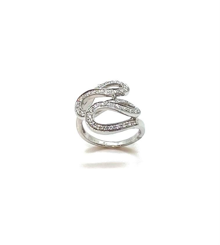 Anell or blanc 18kt diamants 0,42ct - Imatge 2
