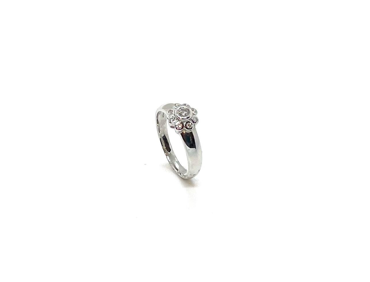 Anell or blanc diamants
