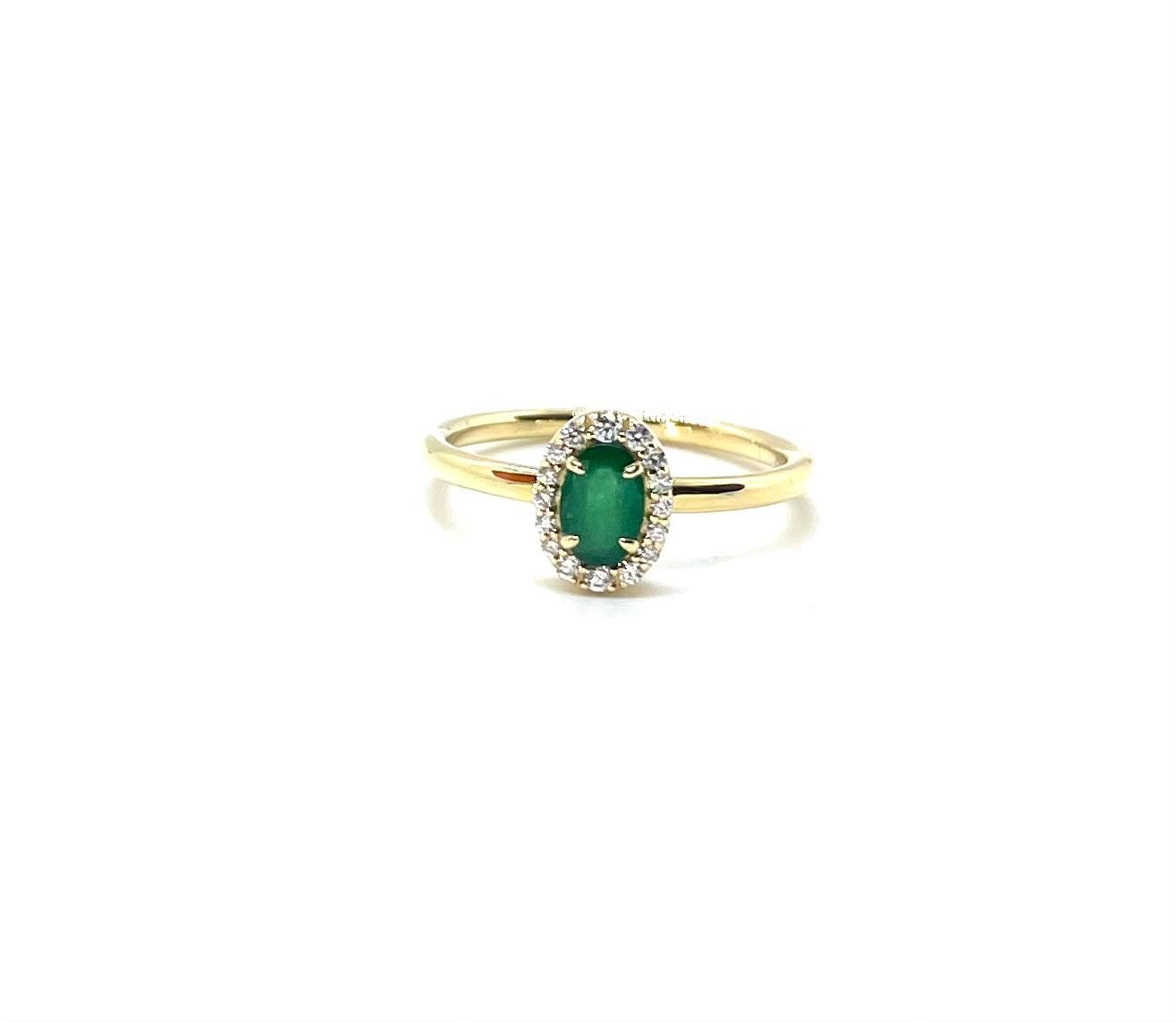 Anell or groc maragda diamants