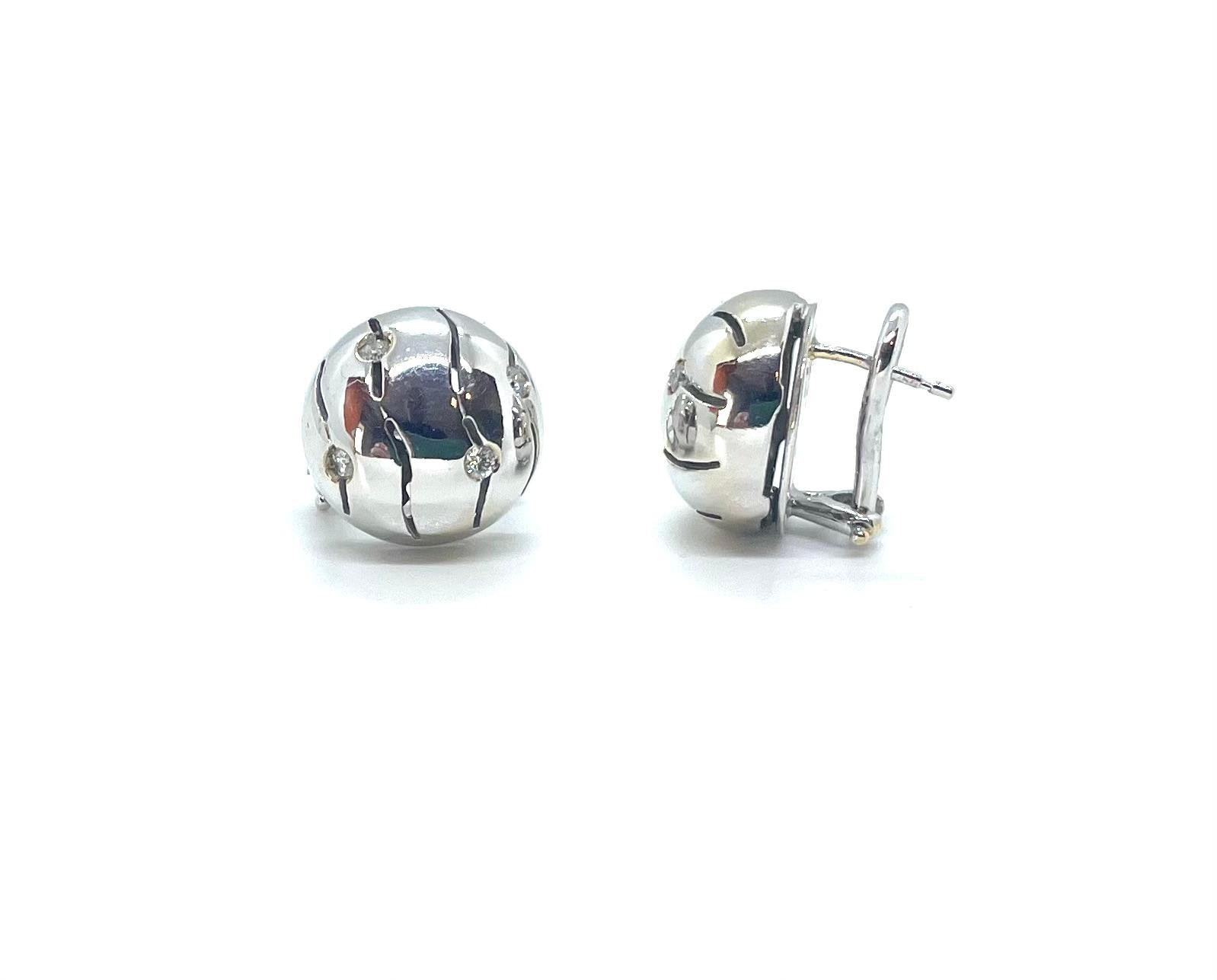 Arracades or blanc 18kt diamamnts