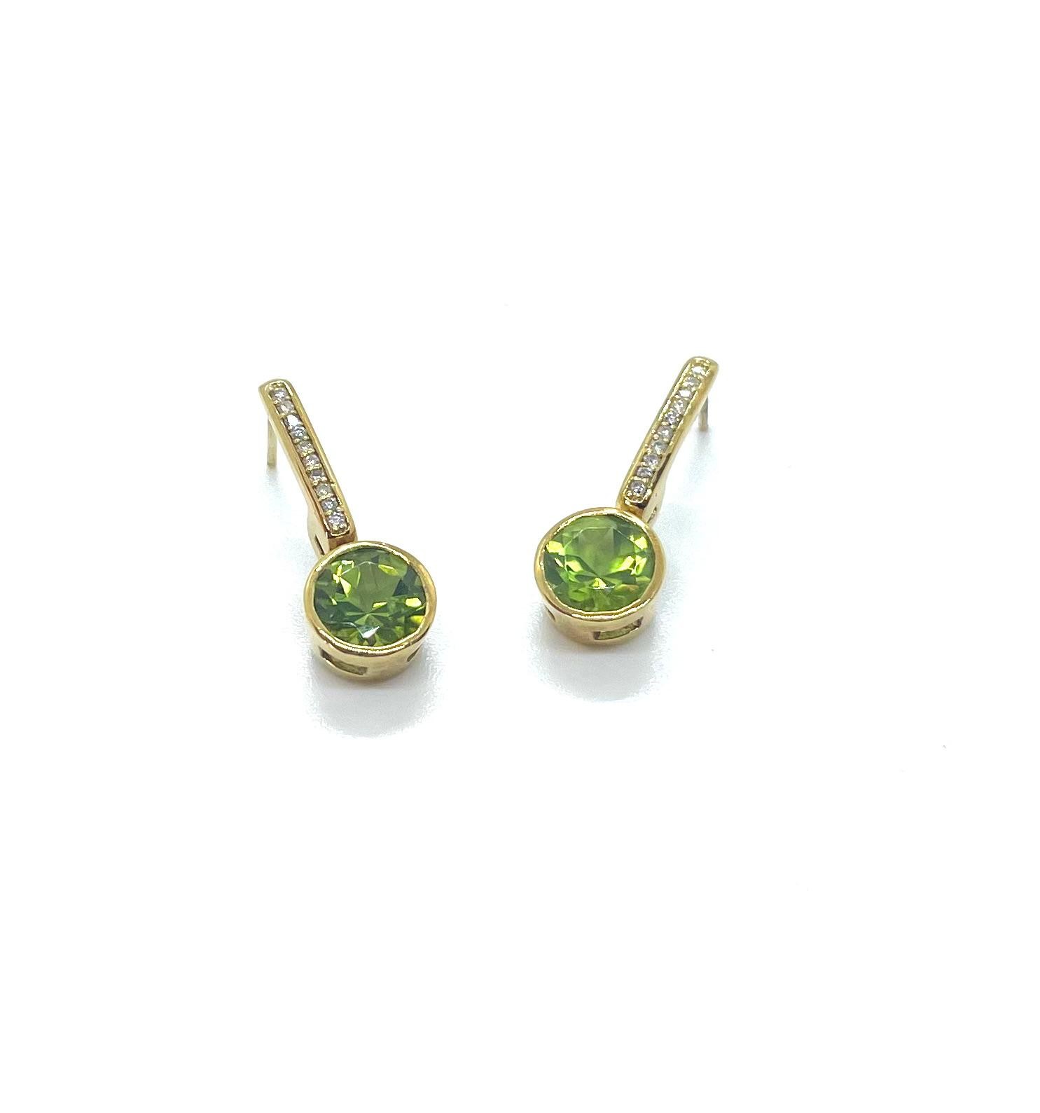 Arracades or groc diamants olivina - Imatge 2
