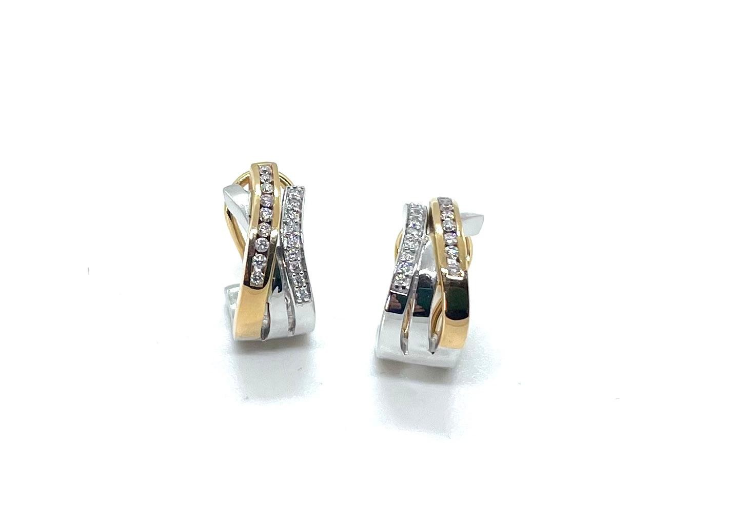 Arracades or rosa i blanc 18kt diamants - Imatge 2