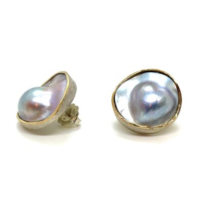 Arracades plata or 18kt perla mabe