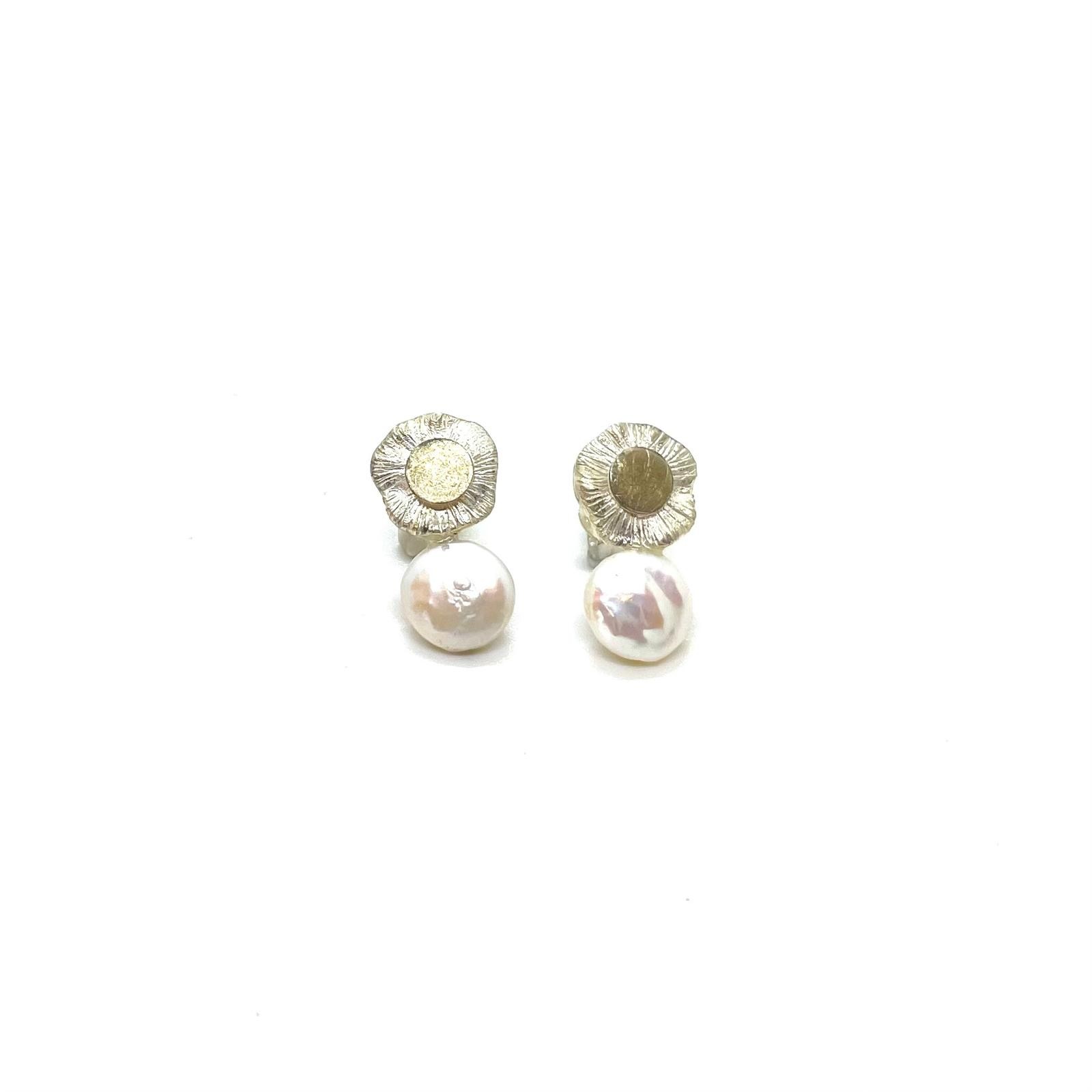 Arracades plata or 18kt perla - Imatge 2