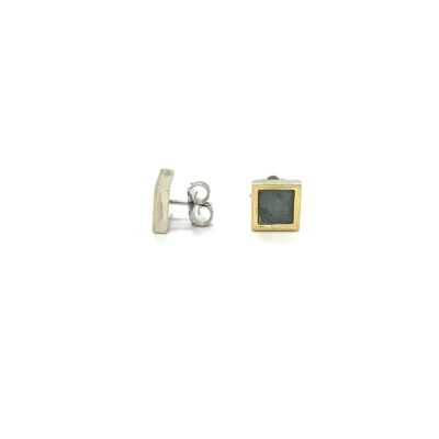 Arracades plata or 18kt aiguamarina en brut