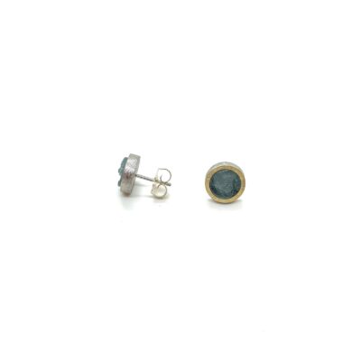 Arracades plata or 18kt aiguamarina en brut