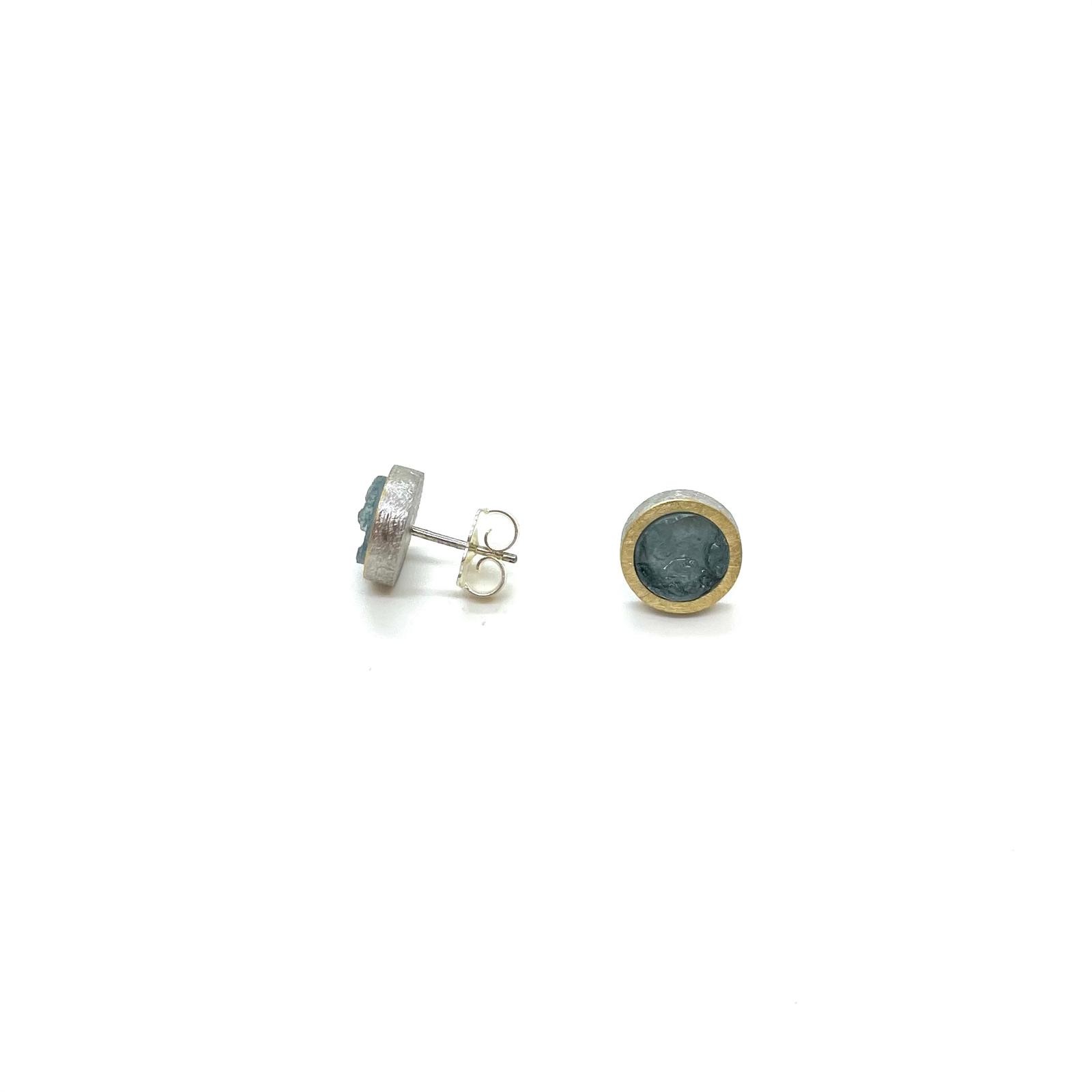 Arracades plata or 18kt aiguamarina en brut