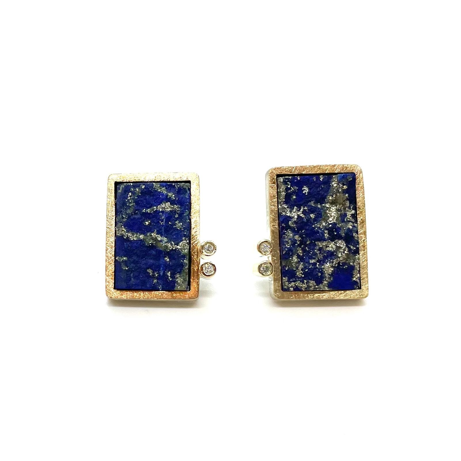 Arracades plata or 18kt llapiçlatzuli - Imatge 2