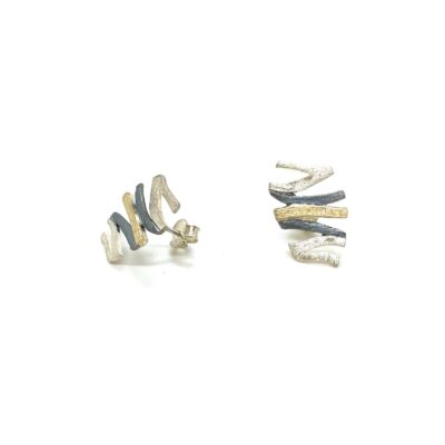 Arracades escultura plata or 18kt