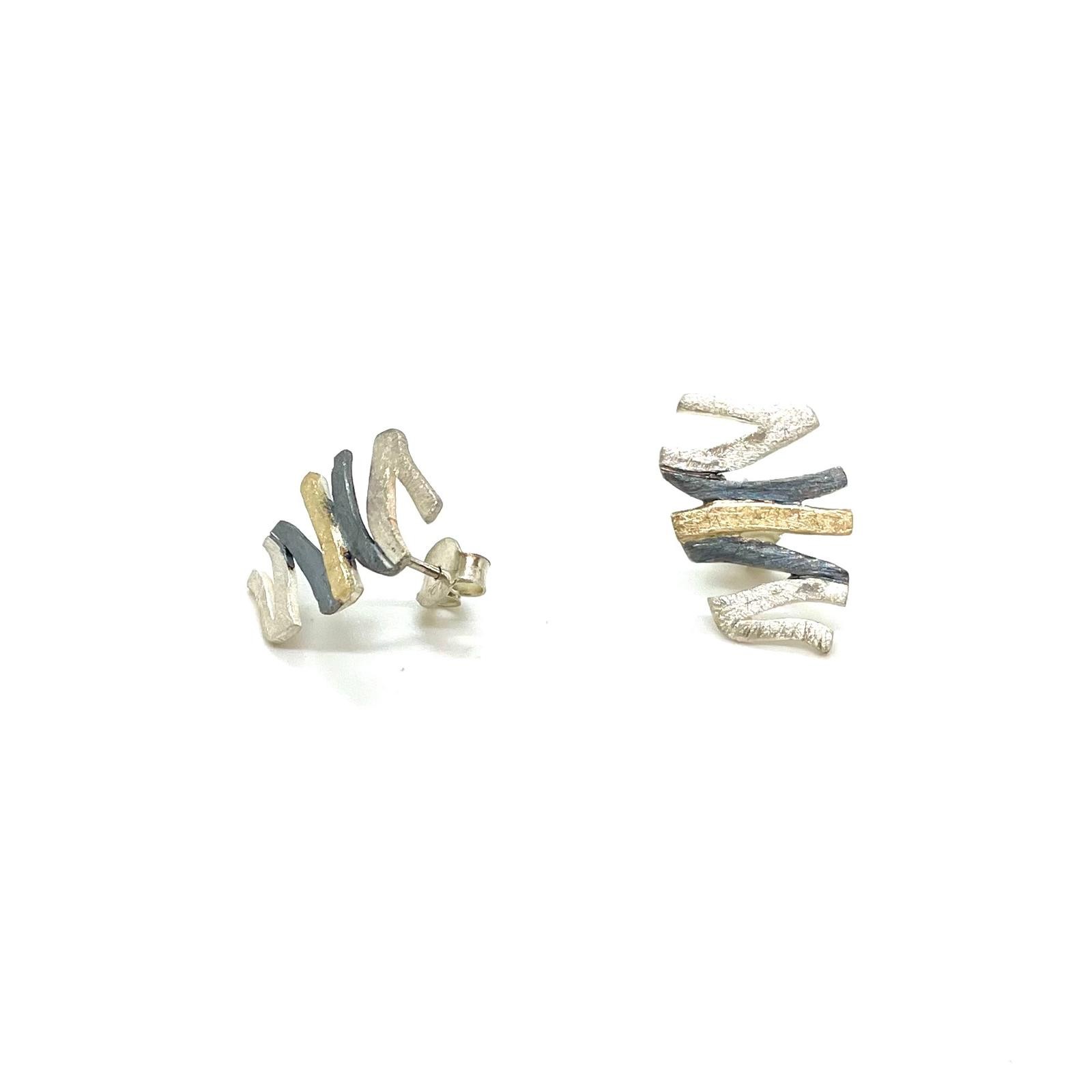 Arracades escultura plata or 18kt